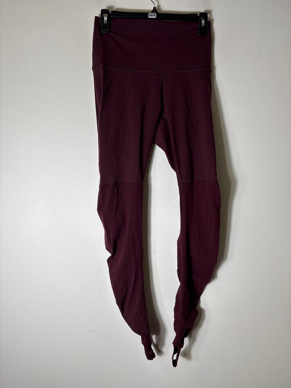 Lululemon Maroon Full Length Ruched Leg sAthletic Tights Sz 8
